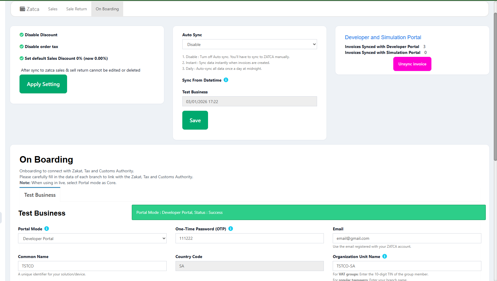 ZATCA compliance onboarding process